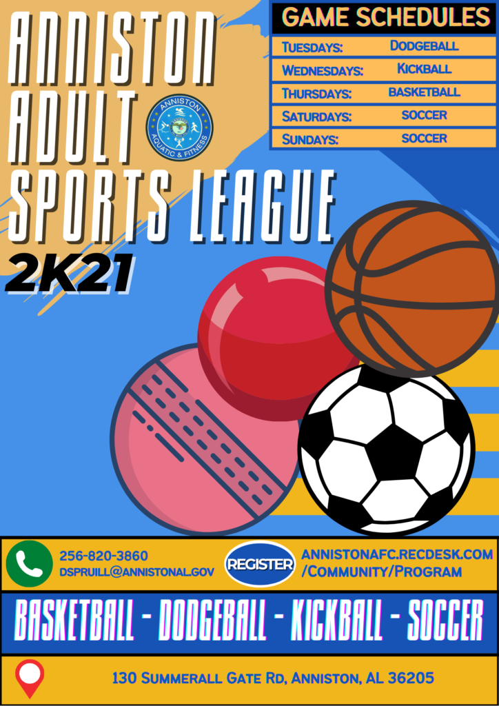 Anniston Adult Sports League - Flyer