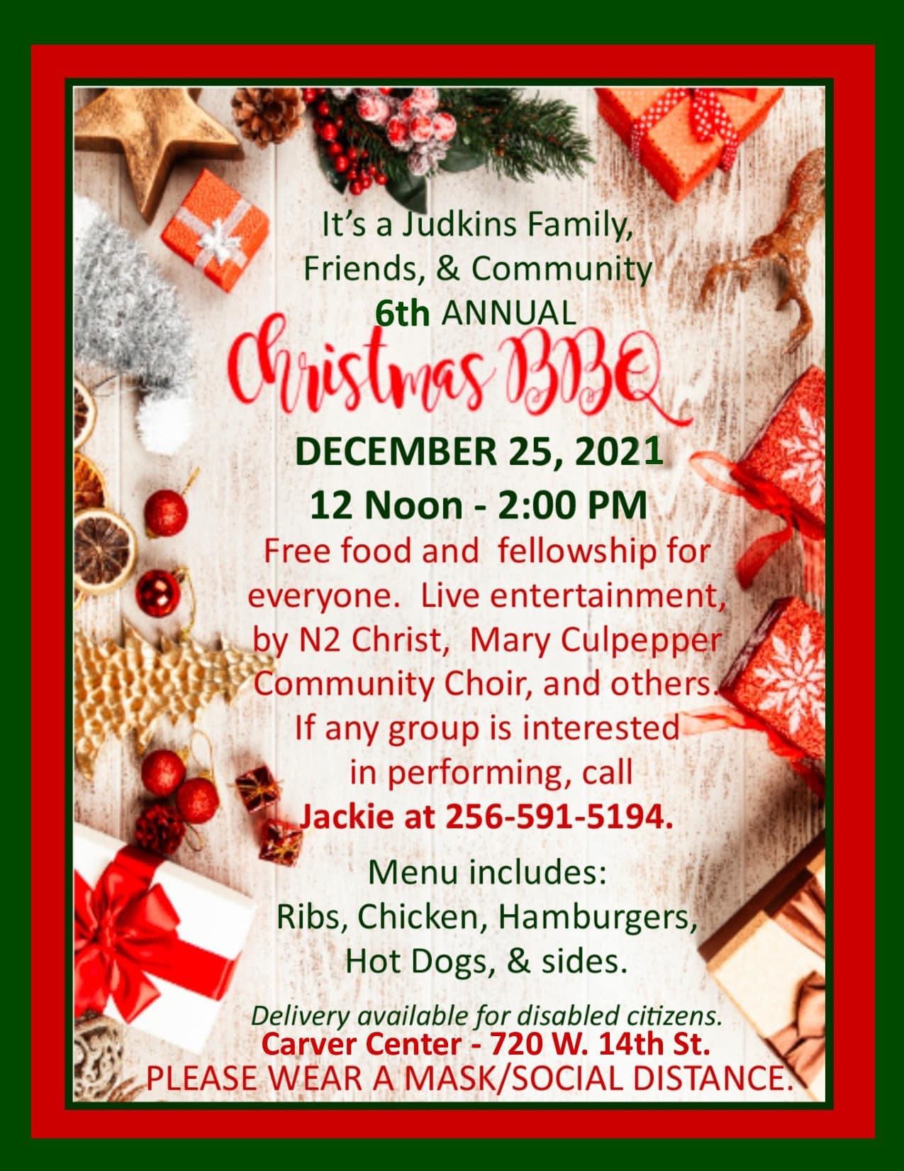 6th Annual Judkins Family Christmas BBQ!
