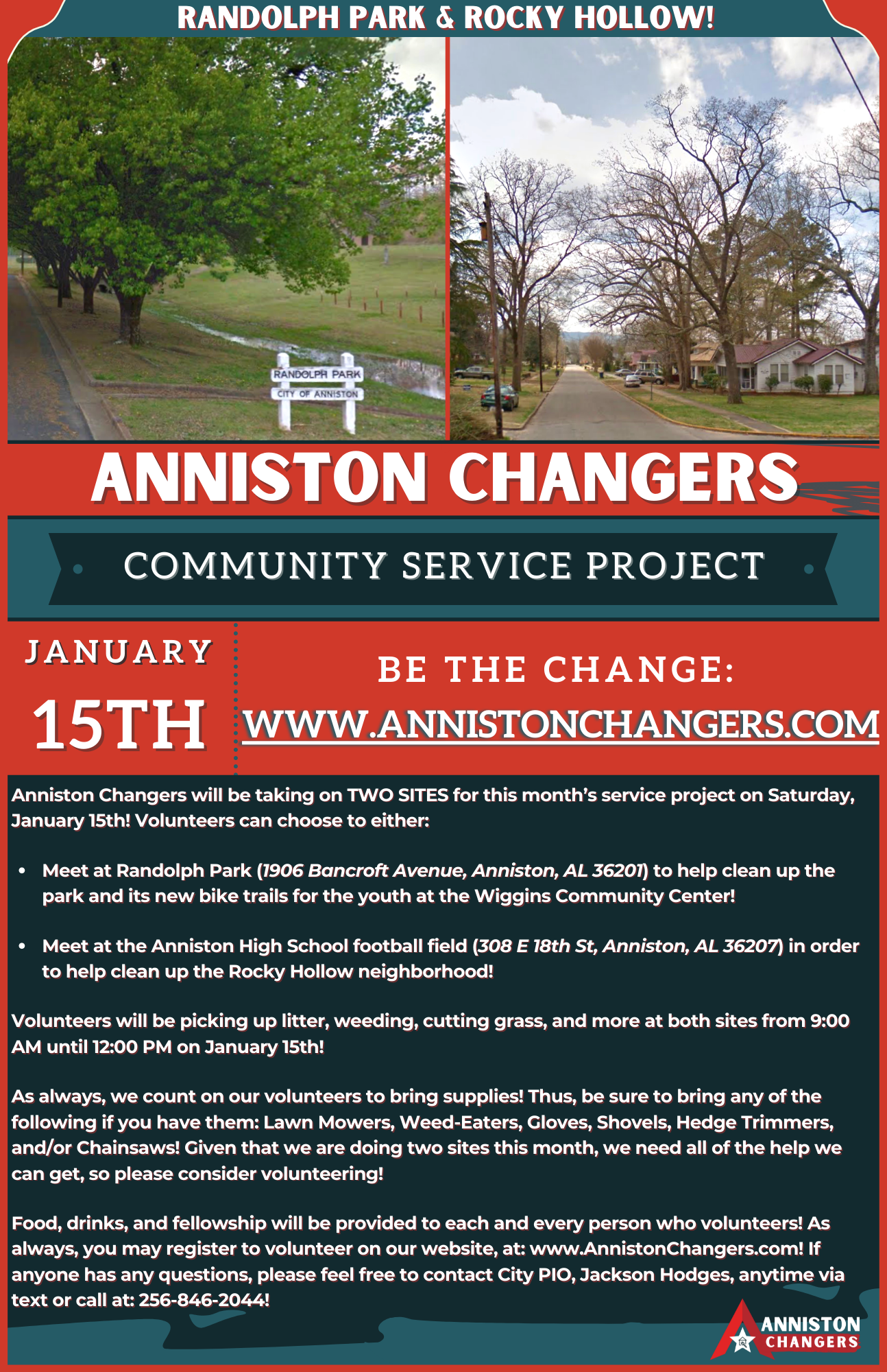 Anniston Changers Flyer Randolph Park & Rocky Hollow 01.15.22-2