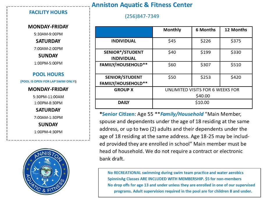 Aquatic Center Membership Fees