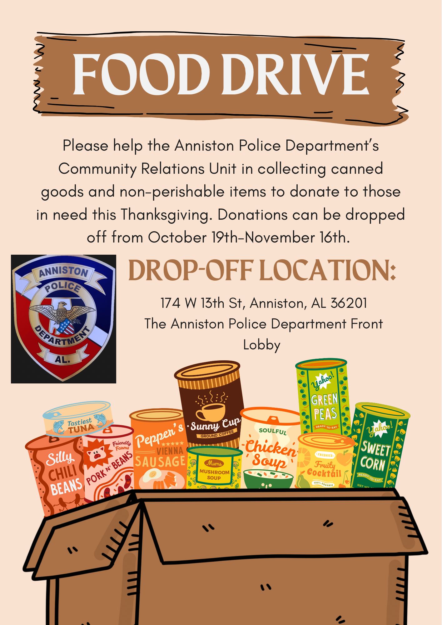 Thanksgiving Food Drive Poster