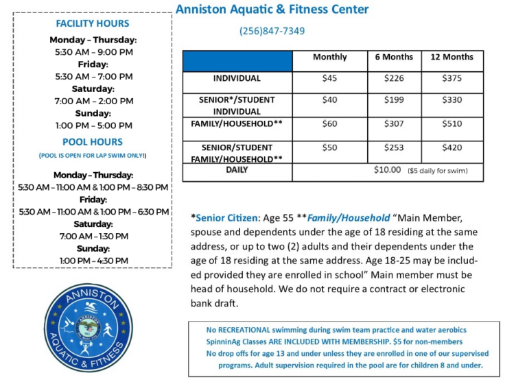 Aquatic & Fitness Center The City of Anniston