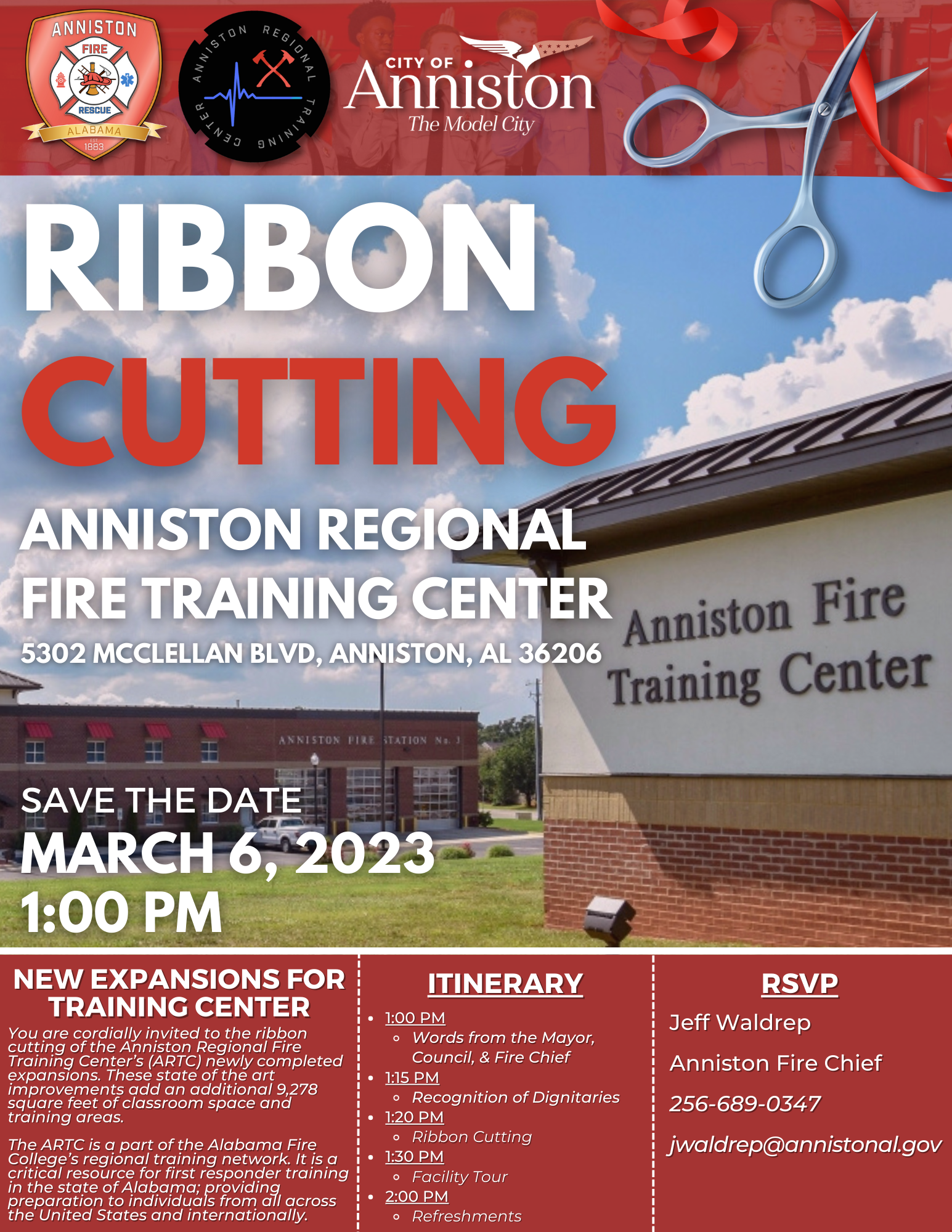 Ribbon Cutting Invitation Fire Training Center Expansions