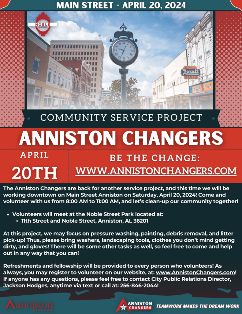 Anniston Changers Flyer Main Street 04.20.24